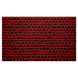 Tecido Teste padrão ondulado - vermelho no preto
