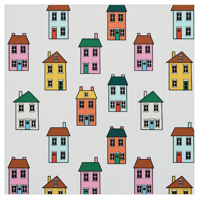 Tecido Teste padrão pequeno das casas (Modelo)