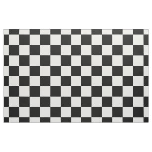 Tecido Teste padrão preto e branco retro do tabuleiro de