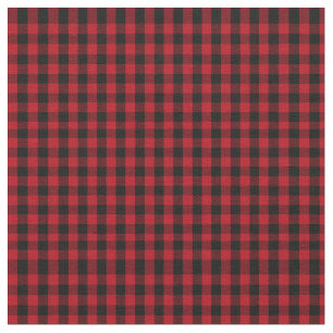 Tecido Teste padrão preto e vermelho da xadrez do búfal
