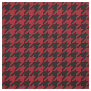 Tecido Teste padrão preto vermelho #2M de Houndstooth do