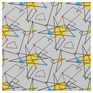 Tecido Teste padrão retro geométrico angular