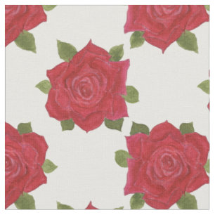 Tecido Teste padrão romântico das rosas vermelhas no