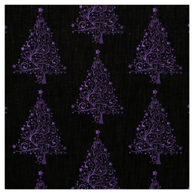 Tecido Teste padrão roxo elegante da árvore de Natal (Modelo)