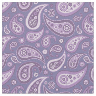 Tecido Teste padrão roxo retro de Paisley