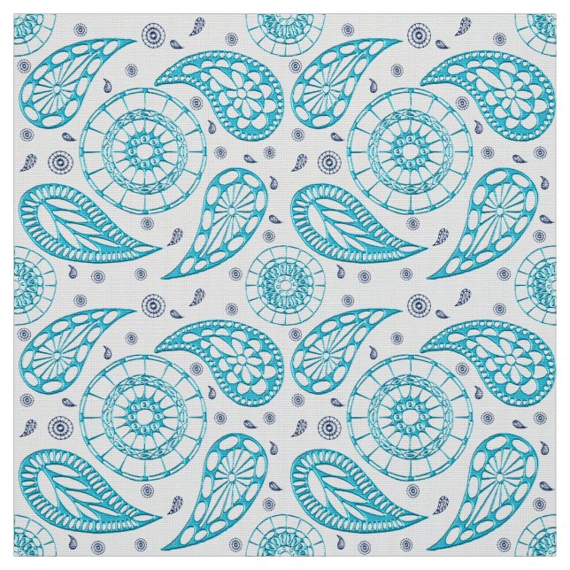 Tecido Teste padrão sem emenda azul de Paisley (Modelo)