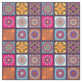 Tecido Teste padrão telhado floral da mandala espiritual