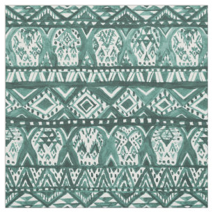 Tecido Teste padrão tribal de Boho do crânio asteca de