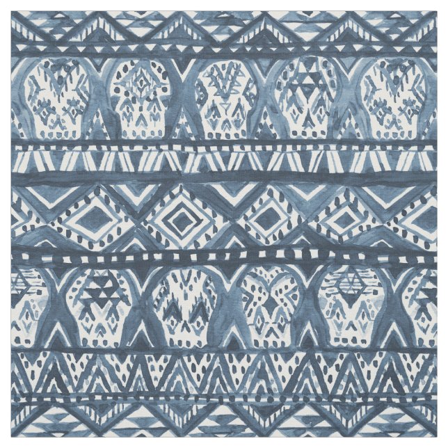 Tecido Teste padrão tribal de Boho do crânio asteca do (Modelo)