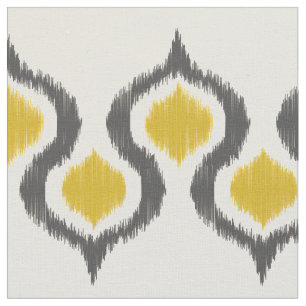 Tecido Teste padrão tribal de Ikat das cinzas e da