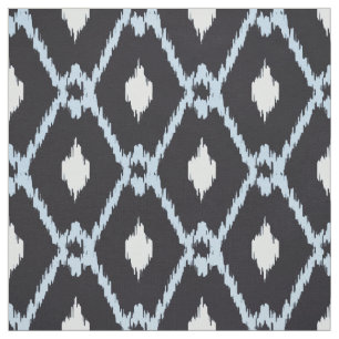 Tecido Teste padrão tribal do diamante do ikat azul