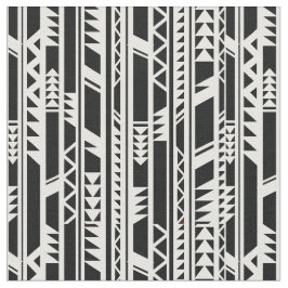 Tecido Teste padrão tribal preto e branco