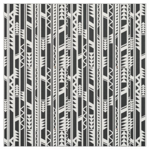 Tecido Teste padrão tribal preto e branco
