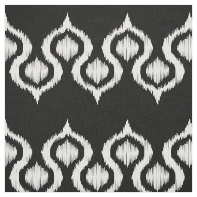 Tecido Teste padrão tribal preto e branco de Ikat (Modelo)