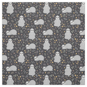 Tecido Teste padrão tropical da preguiça do bebê