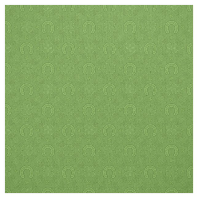 Tecido Teste padrão verde afortunado dos ícones (Modelo)