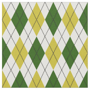 Tecido Teste padrão verde e amarelo de Argyle