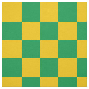 Tecido Teste padrão verde e amarelo do tabuleiro de dama