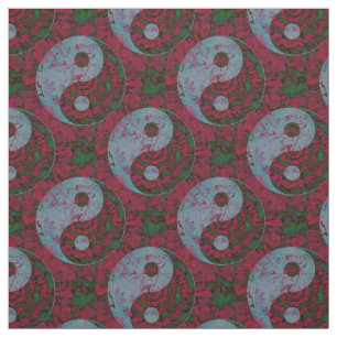 Tecido Teste padrão vermelho de Yin Yang