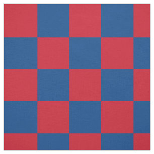 Tecido Teste padrão vermelho e azul do tabuleiro de dama