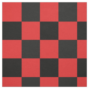 Tecido Teste padrão vermelho e preto do tabuleiro de