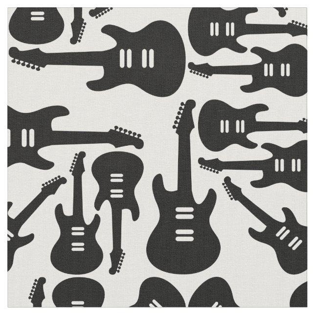 Tecido Testemunha de Preto e Branco de Guitarras Elétrica (Detalhe)