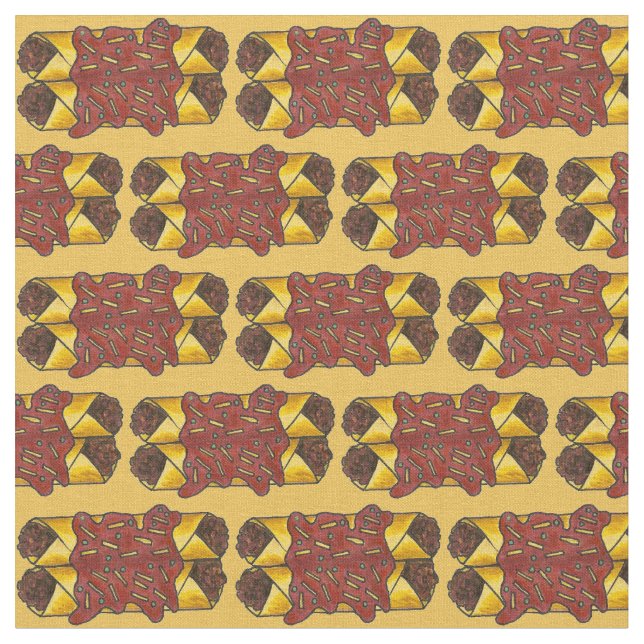 Tecido Tex Mex Mexicano Comida Queijo Negro Bean Enchilad (Detalhe)