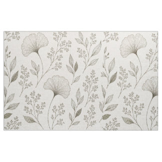 Tecido Têxtil Botânicos Sussurrantes | Floral Oliva Ginkg