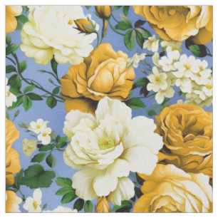 Tecido Têxtil de Flor Rosa Amarelo Grande