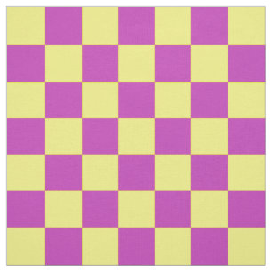 Tecido Têxtil de padrão do verificador roxo amarelo