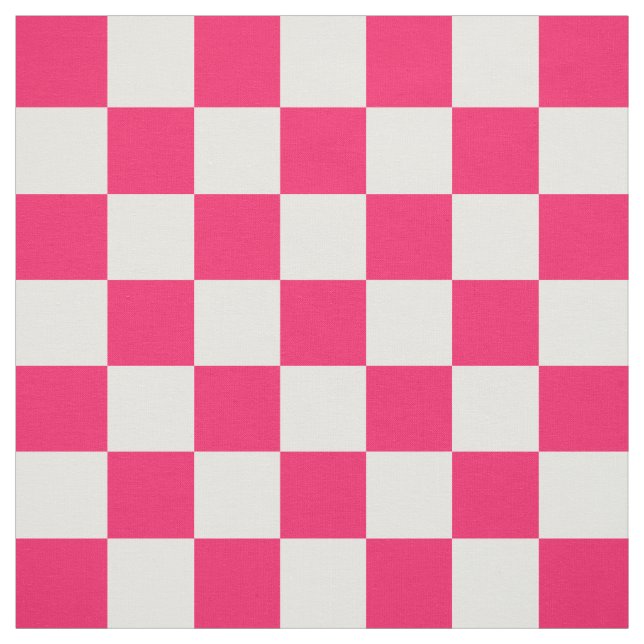 Tecido Têxtil do padrão do verificador branco rosa (Modelo)