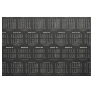 Tecido Texto Branco da Mesa de Multiplicação a Escuro