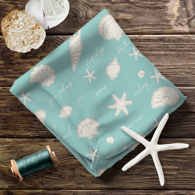 Tecido Texto divertido da Starfish do Ivory ID918 (Criador carregado)