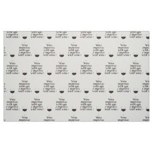 Tecido Texto engraçado do vinho