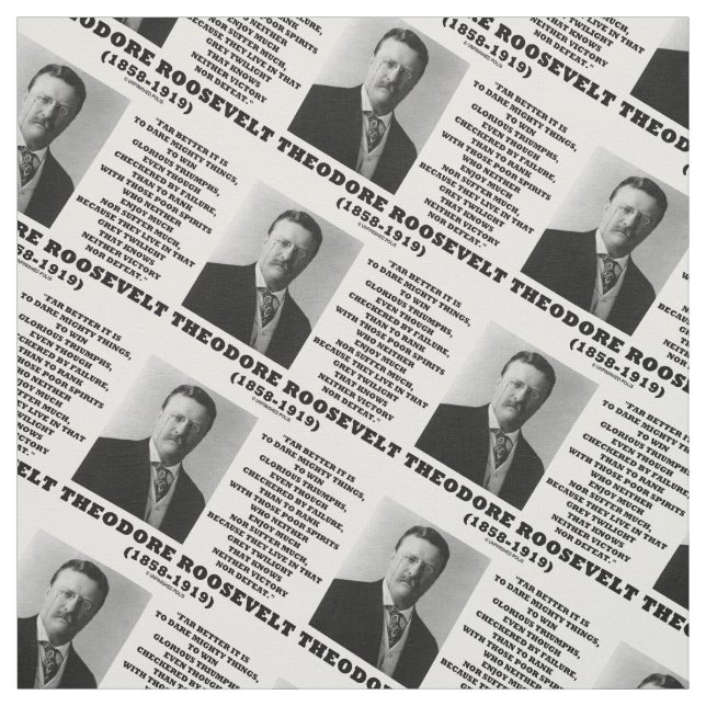 Tecido Theodore Roosevelt Atreve a poderosa citação de co (Modelo)