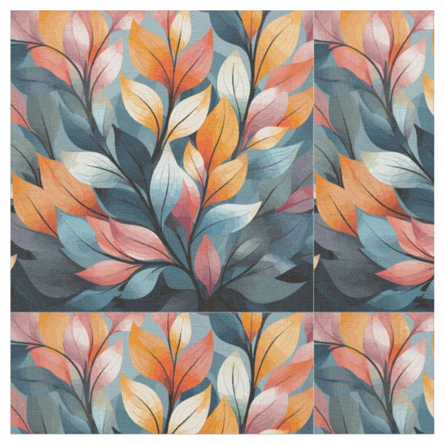Tecido Thunder_Cove de Folhas Multicoloridas (Detalhe)