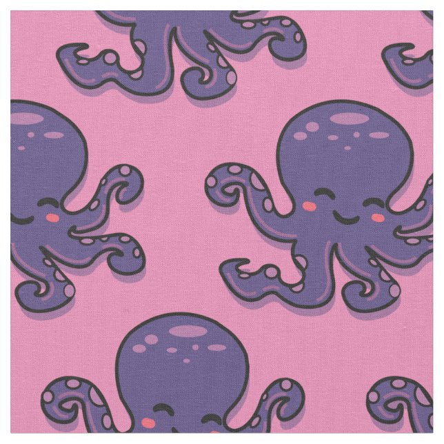 Tecido Thunder_Cove de Octopus Roxo de Cubo (Detalhe)
