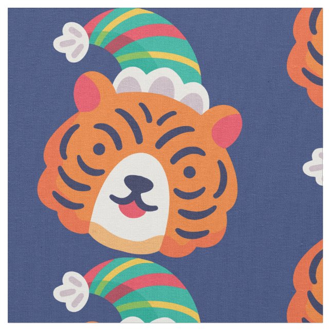 Tecido tigre de natal feio santa claus (Detalhe)