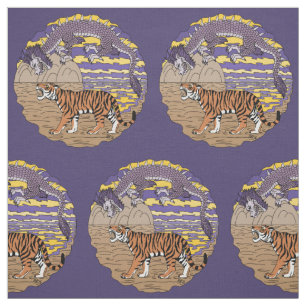 Tecido Tigre e dragão