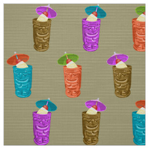 Tecido Tiki agride bebidas tropicais havaianas retros