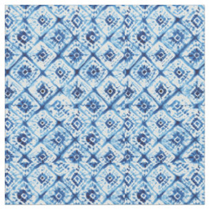 Tecido Tingimento Amarrado Shibori Azul Índigo Abstrato