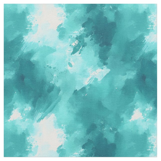 Tecido Tinta de Abstrato Teal e Turquoise (Detalhe)