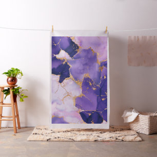 Tecido Tintas de álcool de Lavanda e ouro