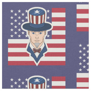 Tecido Tio Sam Cartoon