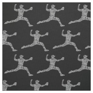 Tecido Tipografia de Arte em Palavra Baseball Pitcher