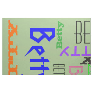 Tecido Tipografia Personalizada de Colagem de Nome Person