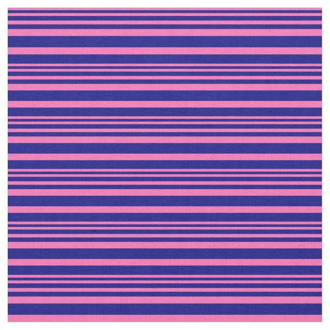 Tecido Tiras rosa-quente e azuis (Detalhe)