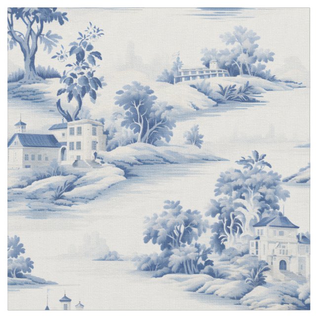 Tecido Toalete Azul e Marfim (Detalhe)
