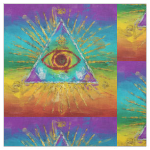 Tecido Todo o olho de vista do deus - arte esboçado