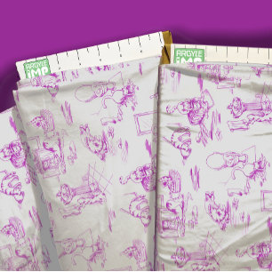 Tecido Toile De Banheiro De Gato Roxo